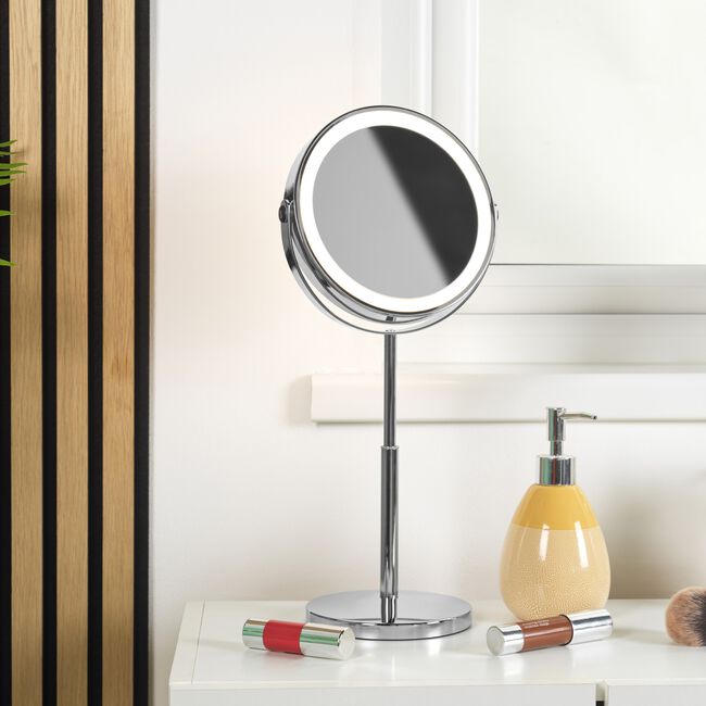 BELDRAY 7'' TELESCOPIC Chrome LED Mirror